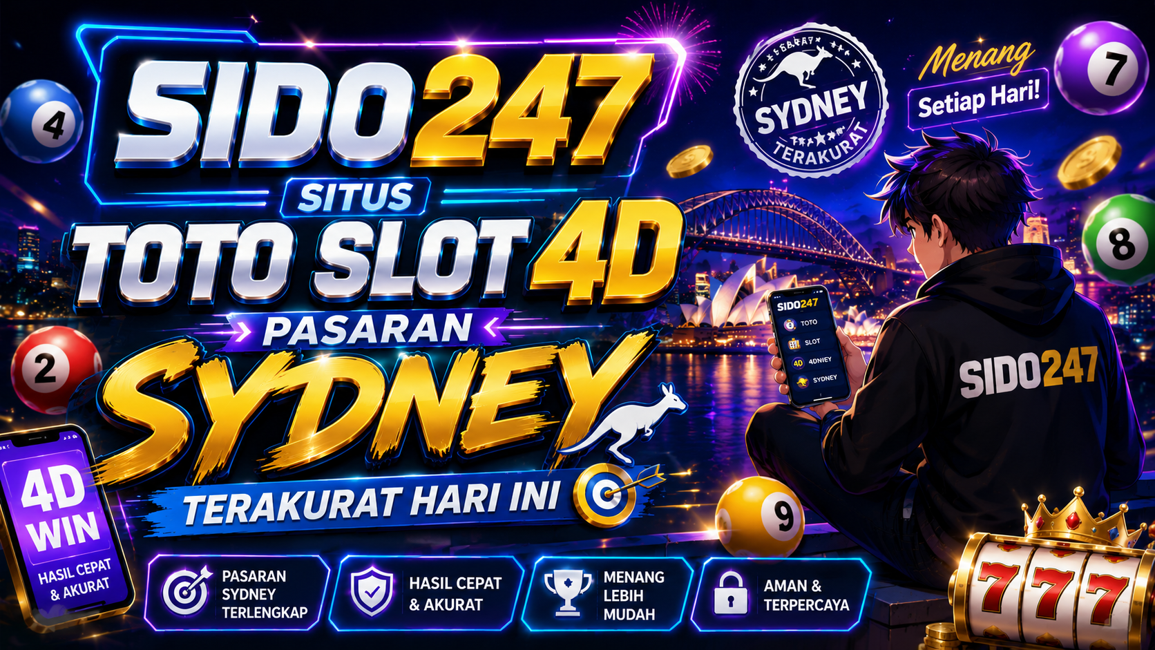SIDO247 PENYEDIA PERMAINAN TOTO SLOT 4D SYDNEY TERPERCAYA